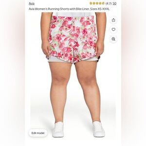 Avia Women's Pink Floral Athletic Shorts